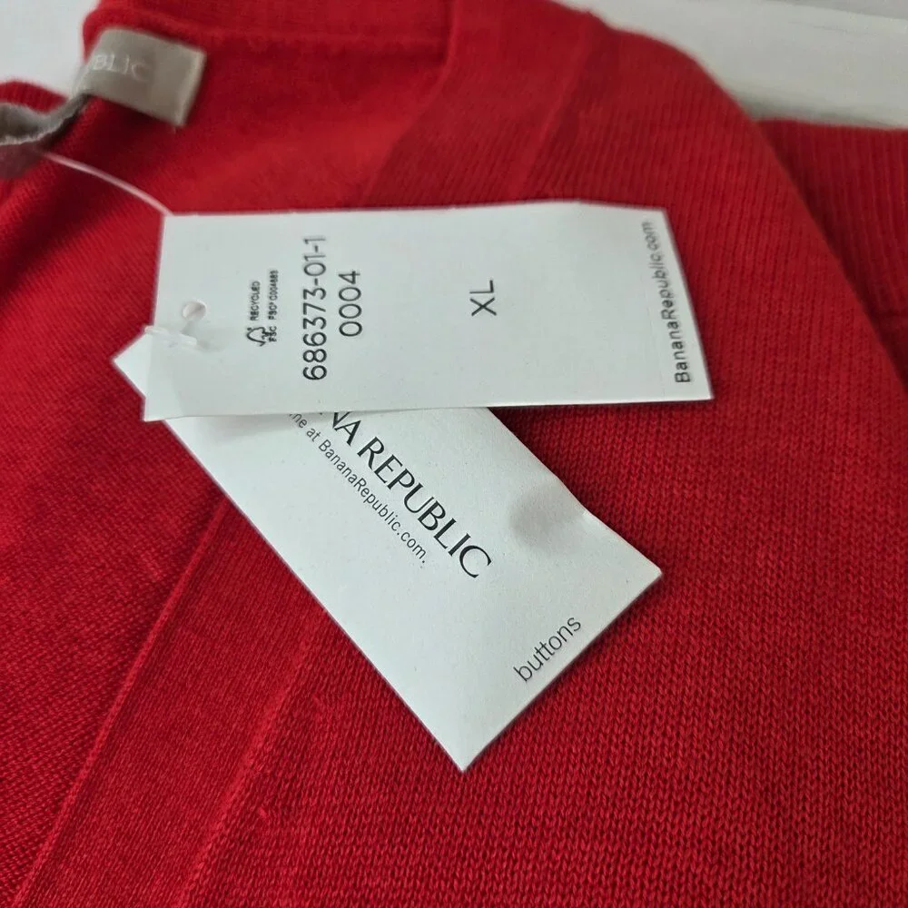 Banana Republic Womens V-Neck Cardigan Sweater Bundle XL Red Grey Black NWT - Picture 3 of 8